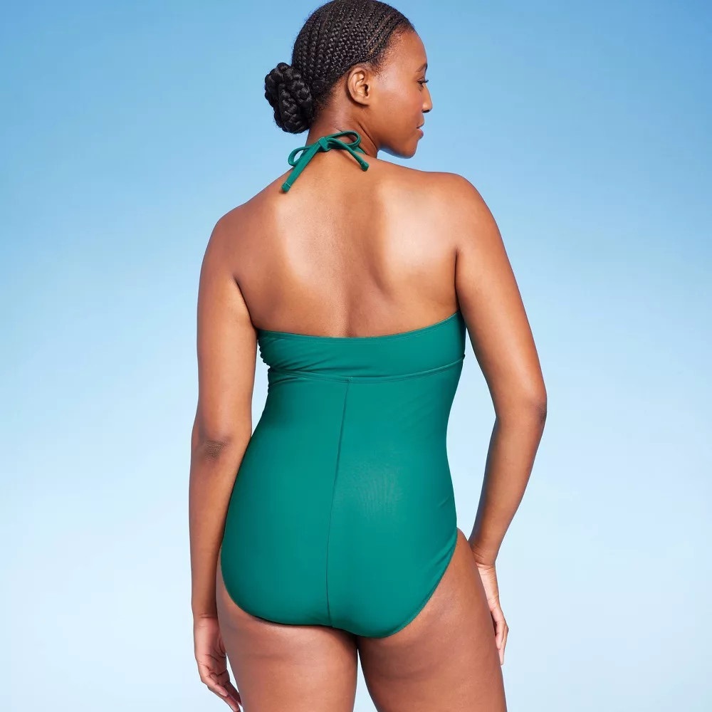 🆕 NWT Kona Sol Green One-Piece Swimsuit Halter Style - Picture 7 of 7